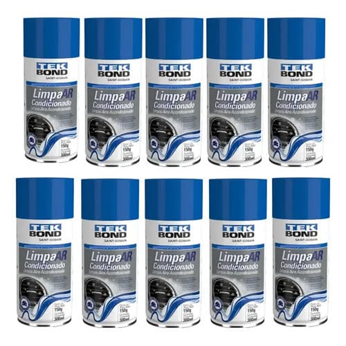 Kit 12 Limpa Ar Condicionado Higienizador Carro Novo Tekbond Azul-celeste Carro Novo