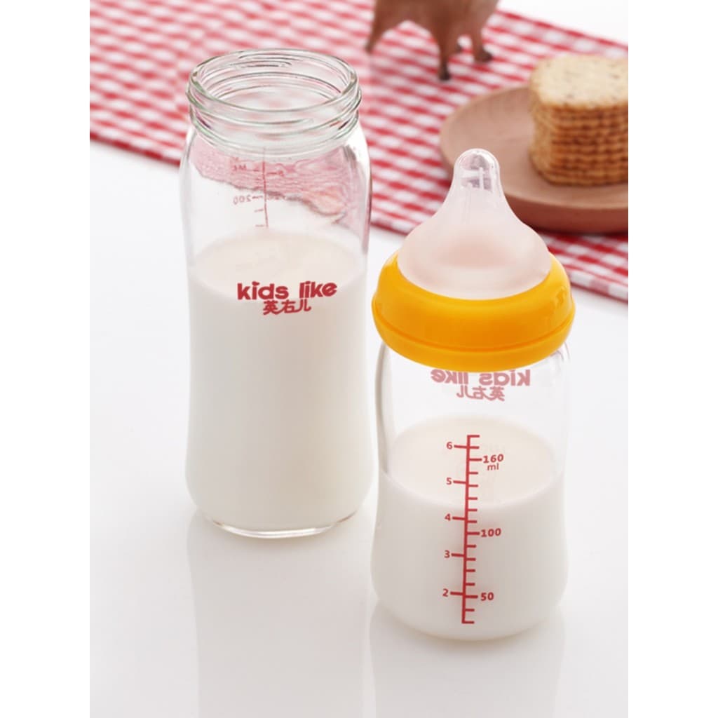 Bebê recém-nascido garrafa de vidro de calibre amplo 160/240 grande bebê 6 meses 1-3 anos de idade garrafa de bebê de vi