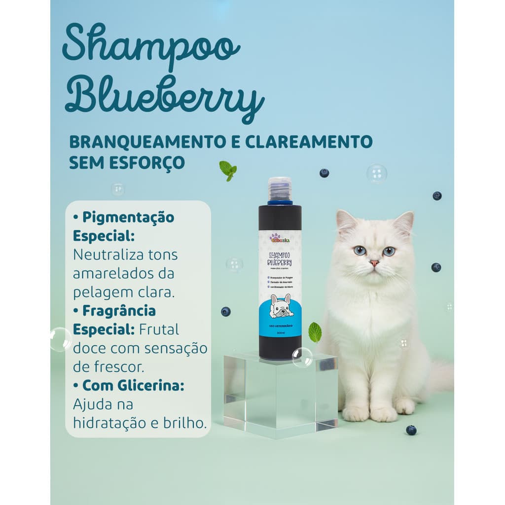 Shampoo Pet Blueberry Tchuska 300ml (para cães e gatos)