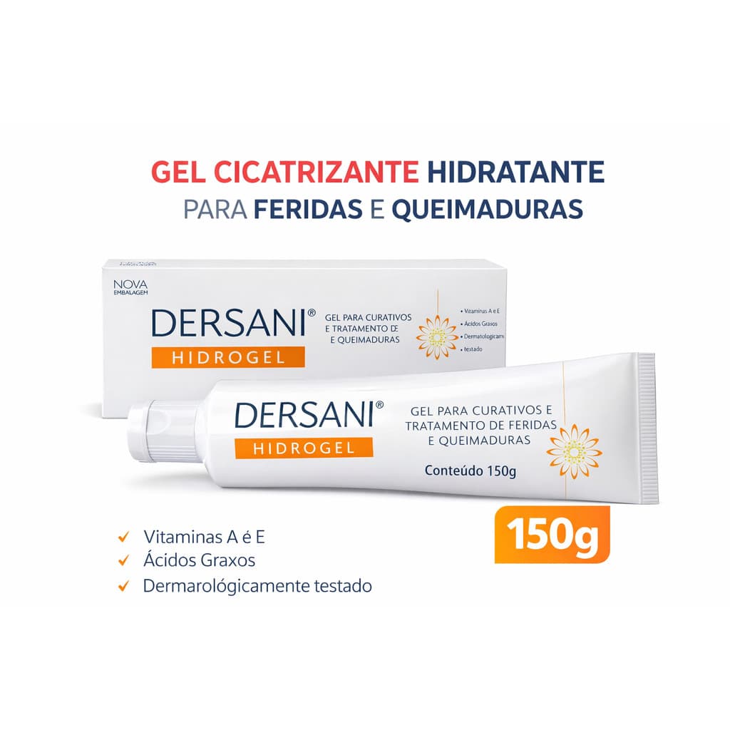 Kit 3x Dersani Hidrogel 150g | Gel para Curativos e Feridas | Uso Externo