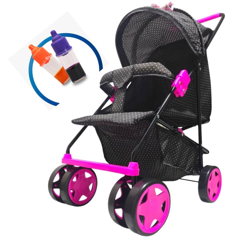 Carrinho De Boneca Milano Estilo Reborn Pretol-Rosa