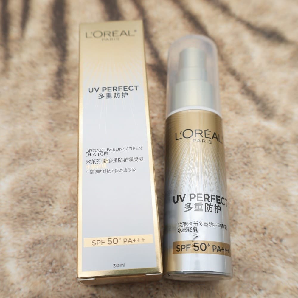 Estoque pronto ~ L'Oreal Tubo de Ouro Pequeno/Tubo de Prata Pequeno Creme Protetor Solar Facial Loção Protetor Solar Hid