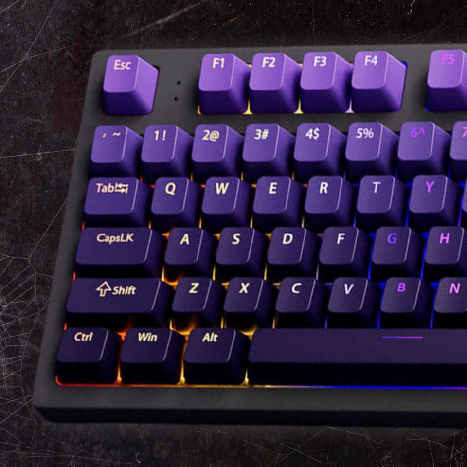 Perfil OEM Roxo Double Shot PBT Keycaps RGB Backlit Para MX Switches Mecânicos Teclados