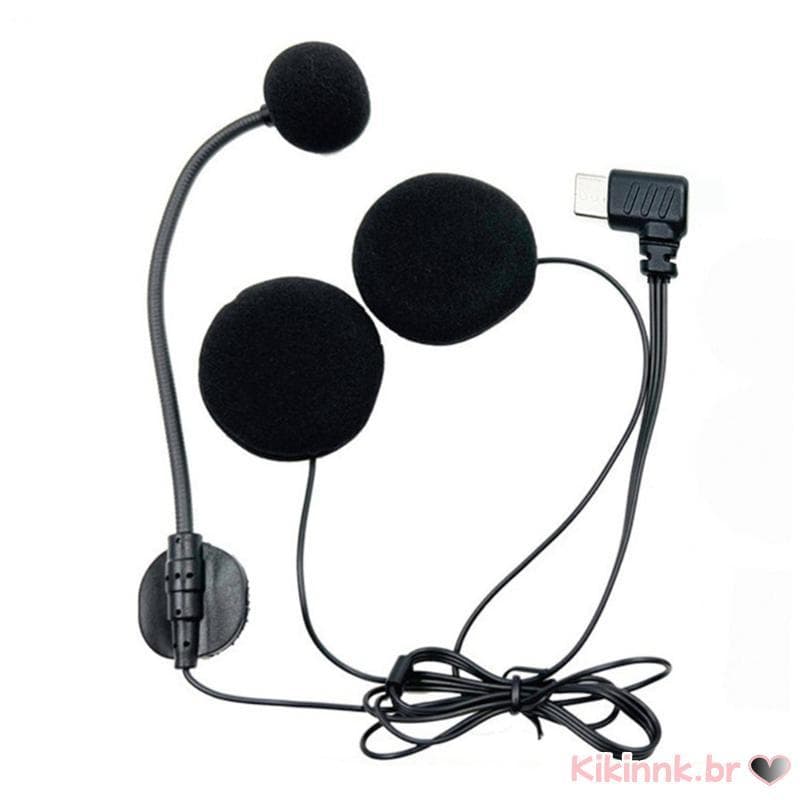 Fone Ouvido Para Capacetes Meio Cobertos Motocicleta Microfone Tipo C E Alto-Falantes Duplos 32Ω