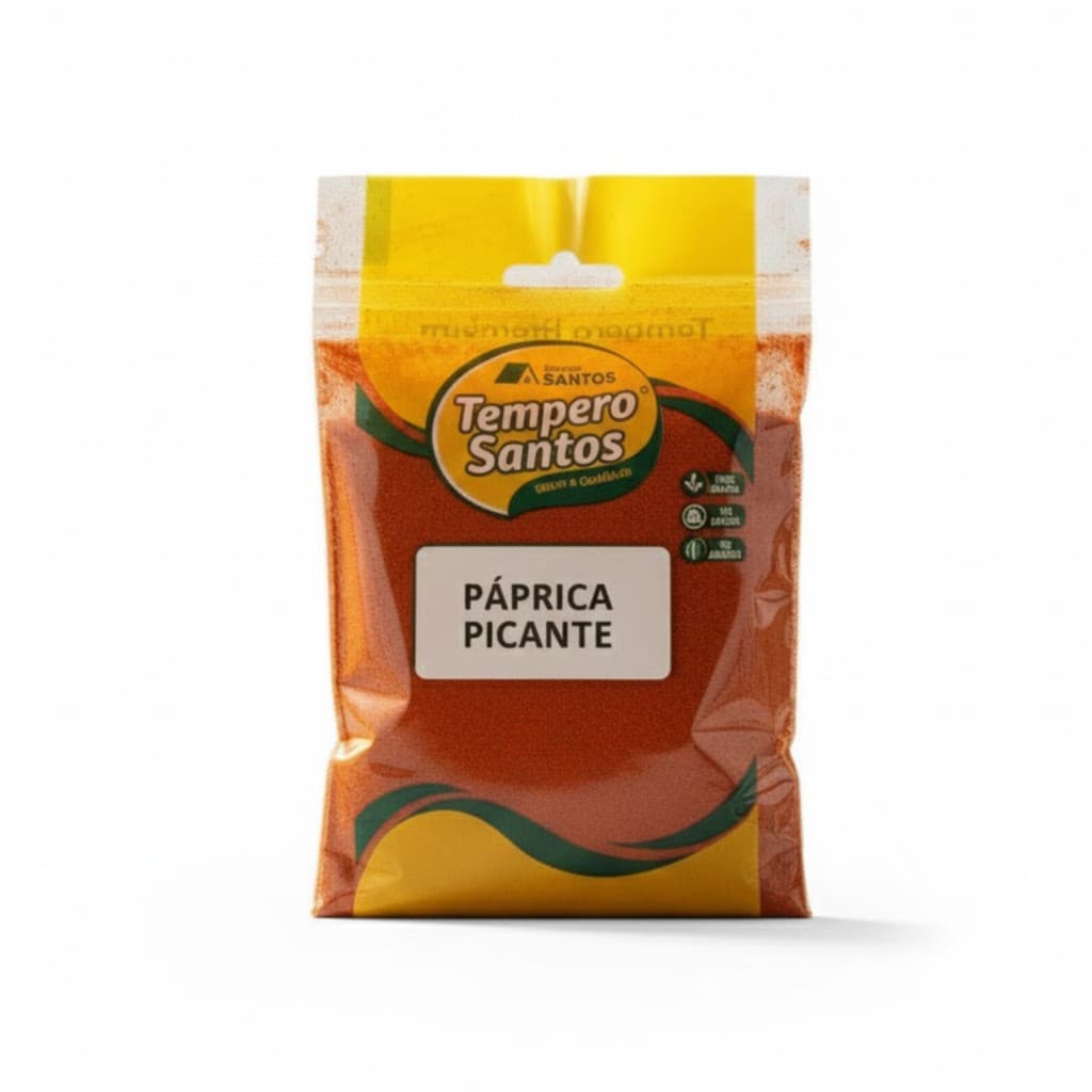 Tempero Páprica Picante Em Pó Pura - 500g | Para Aves Carnes Suínos - Tempero Santos