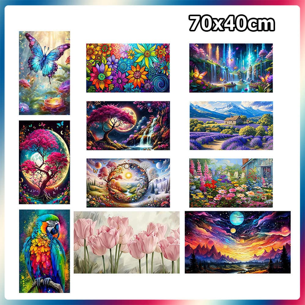 Pintura Diamante 5D Presente para Decoração de Parede Pintura Diamante Quadrada Pintura Artesanal DIY 70x40cm