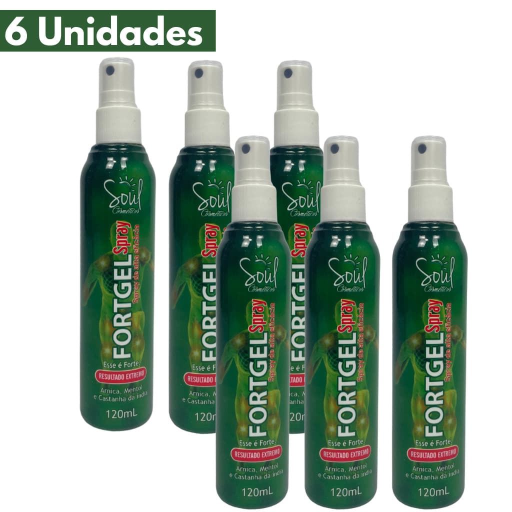 Kit 6 Fortgel Spray Massageador Soul Cosméticos 120mL