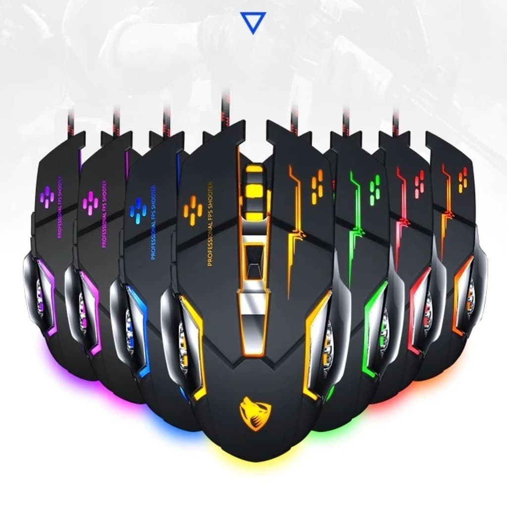 Mouse Gamer T-Wolf V6 – 6 Botões, 3200 DPI, Fio, LED RGB, PC/Notebook