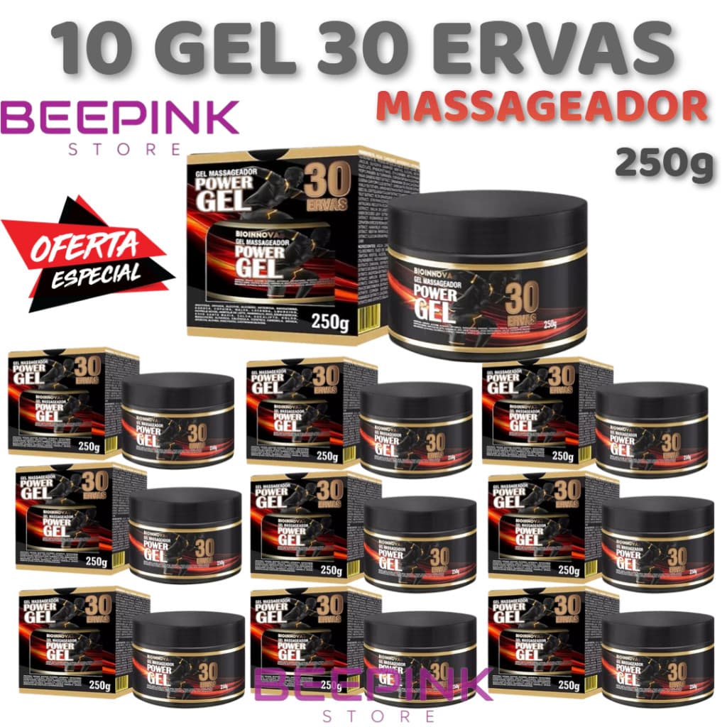 KIT POWER GEL 30 ERVAS - MASSAGEADOR CORPORAL BIOINOVA 250g