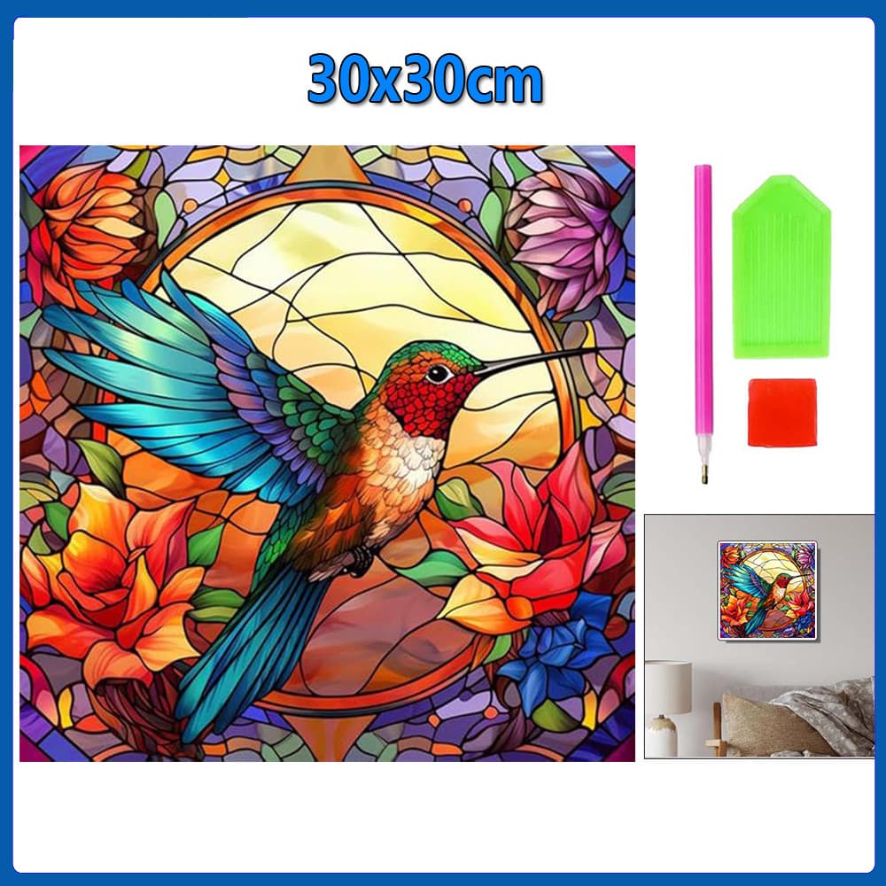 30x30cm Pássaro Pintura Diamante 5D Pintura de Diamante Conjunto De Pintura Com Diamante Conto De Quadrado 5D Kits