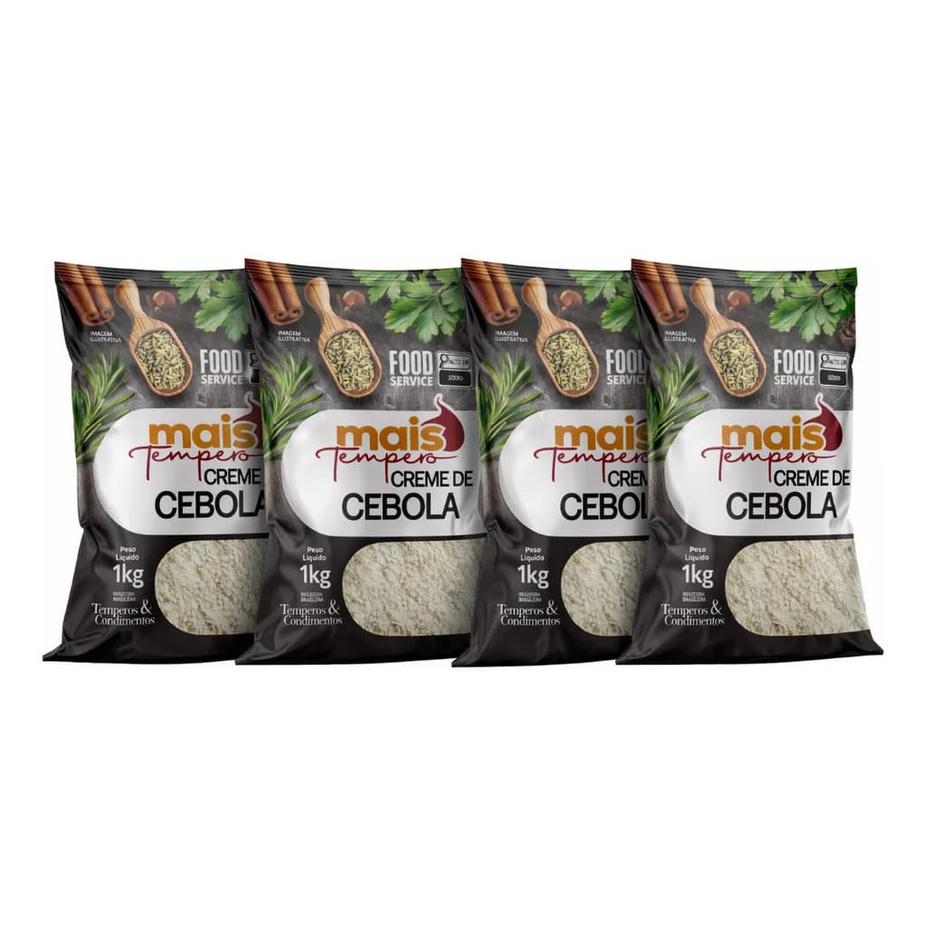 Kit 4kg Creme De Cebola Mais Tempero  Tempero Food Service - LTT ALIMENTOS