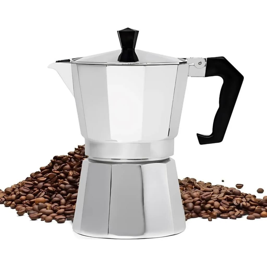 Cafeteira Italiana Inox 3 Xícaras Moka Café Expresso Fogão Portátil Luxo