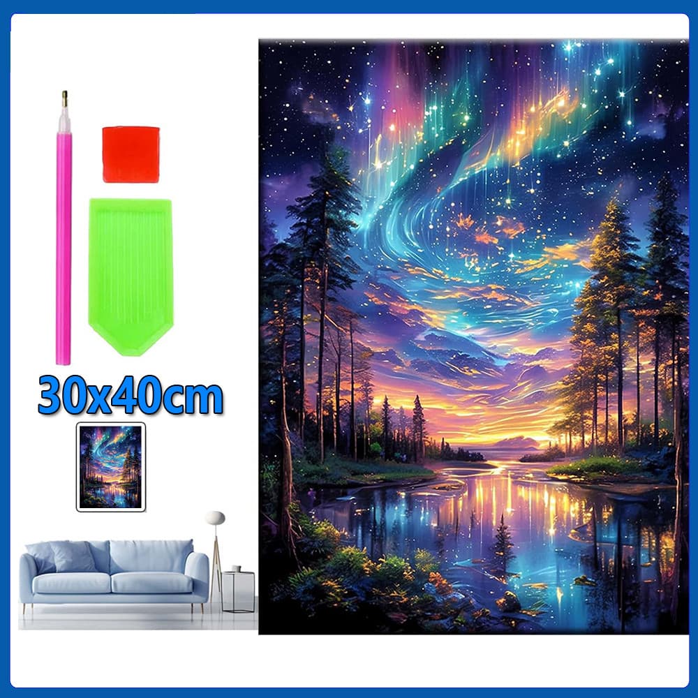 30x40cm Aurora Pintura Diamante 5D Pintura de Diamante Conjunto De Pintura Com Diamante Conto De Quadrado 5D Kits