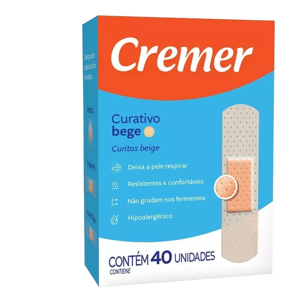 Curativo Cremer Bege Hipoalergênico Com 40 Un KIT C/12 UN