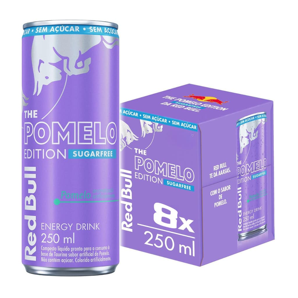 Pack de 8 latas Red Bull Energético, Pomelo Sem Açúcar 250ml