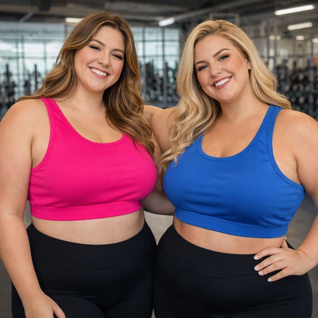 Kit 2 Top Fitness Feminino Moda Plus Size Roupas Femininas Varias Cores Alça Nadador | 1144 | Oferta