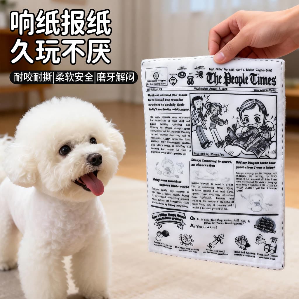 Brinquedo para cachorro, papel sonoro, jornal, resistente à mordida, Molar, filhote de cachorro, auto-feliz, alívio do t