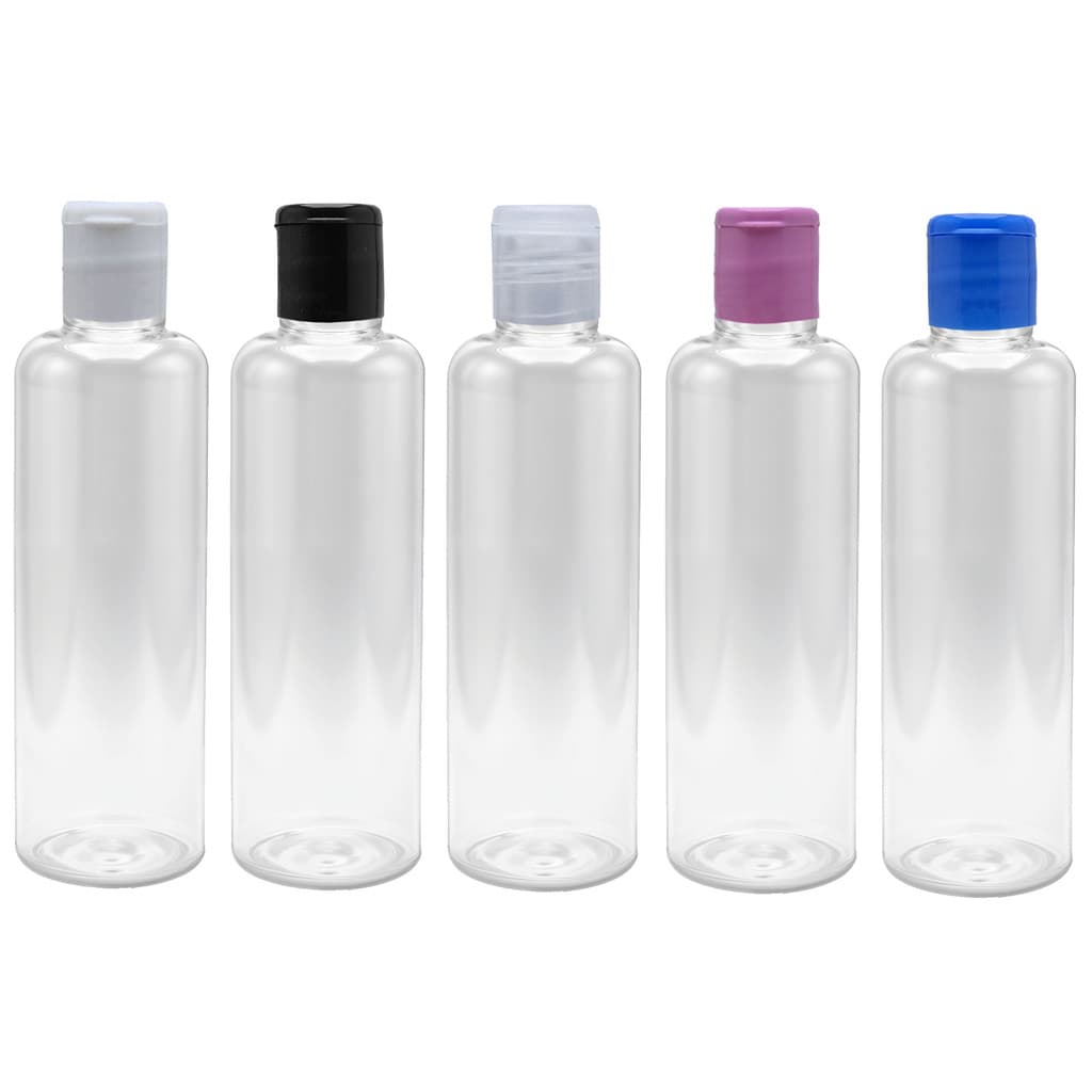Frascos Pet 60ml R18 Cilíndrico Plástico tampa Flip Top para shampoo, álcool gel, sabonete líquido e cremes