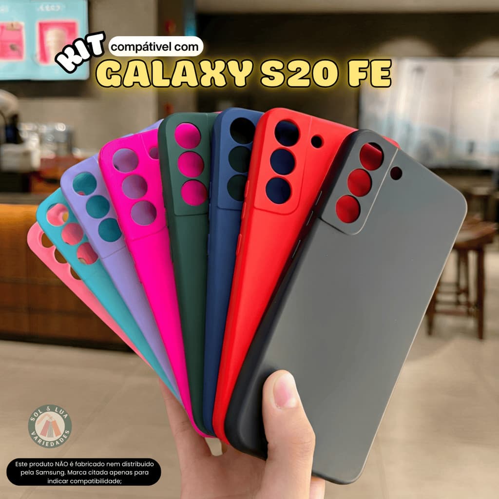 Kit Capa Capinha compatível com Galaxy S20 FE S20FE + Película 3D Cerâmica Privacidade