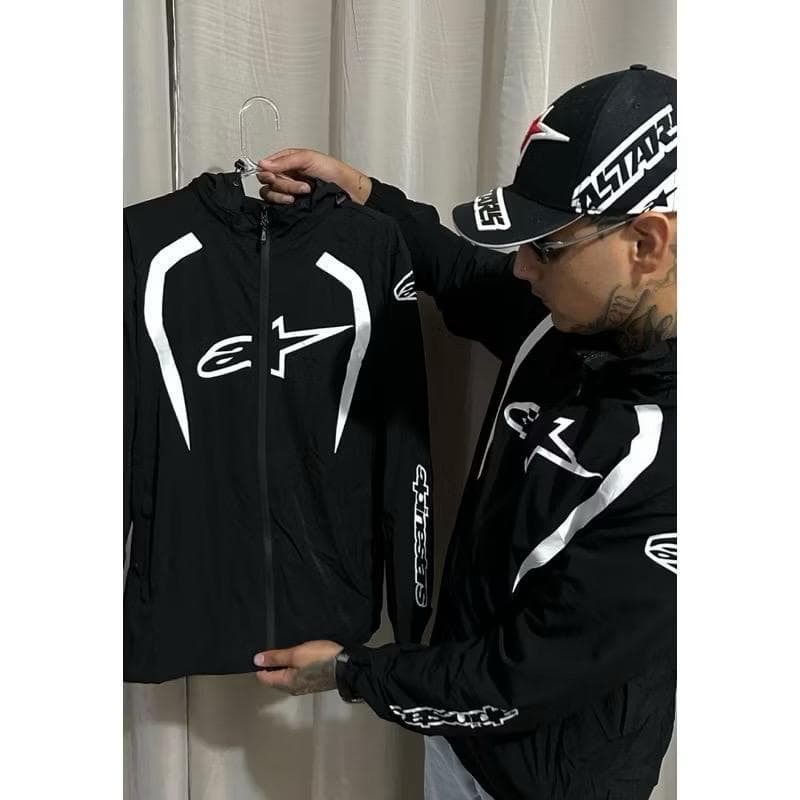 jaqueta corta vento masculina estilo motociclista