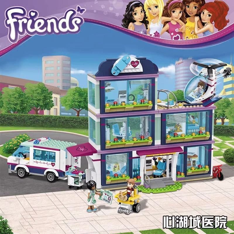 Compatível com os brinquedos de blocos de montar LEGO Friends Heartlake City Hospital para meninas, um presente produzid