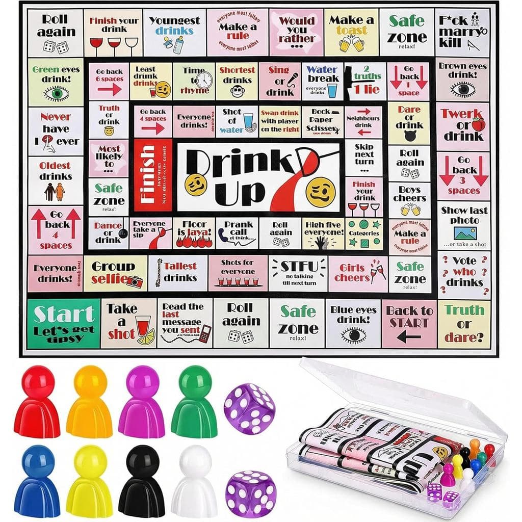 Jogo De Tabuleiro Interativo Original , Grupo Engraçado Com 8 Peças De Xadrez E 2 Dados Para Família , Noites De Jogos D