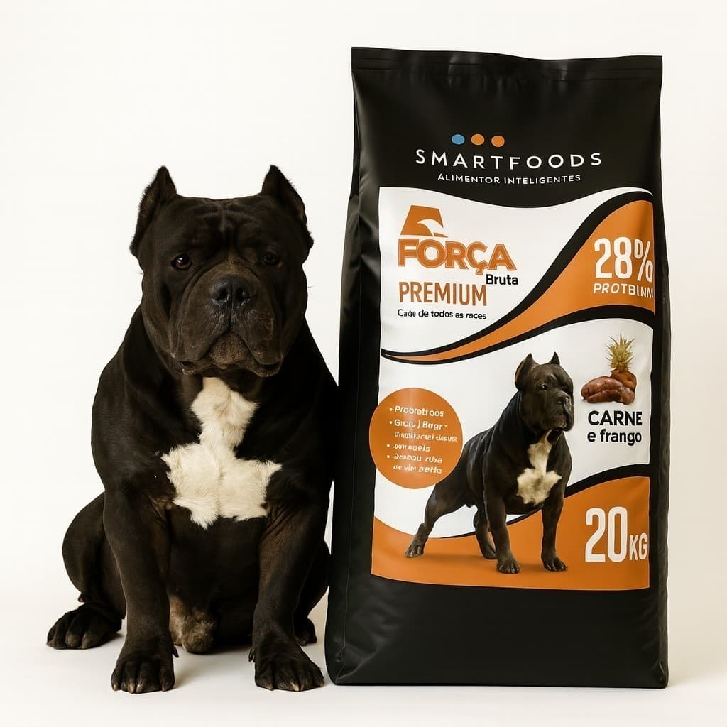 Ração Força Bruta Premium Power 20kg – 28% Proteína Carne & Frango Ração Para Cães Filhote e Adulto