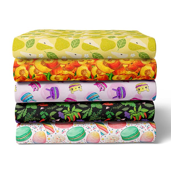 Tecido Tricoline Digital Estampas Frutas Sobremesa Doces Copa 100% Algodão Mesa Posta Patchwork