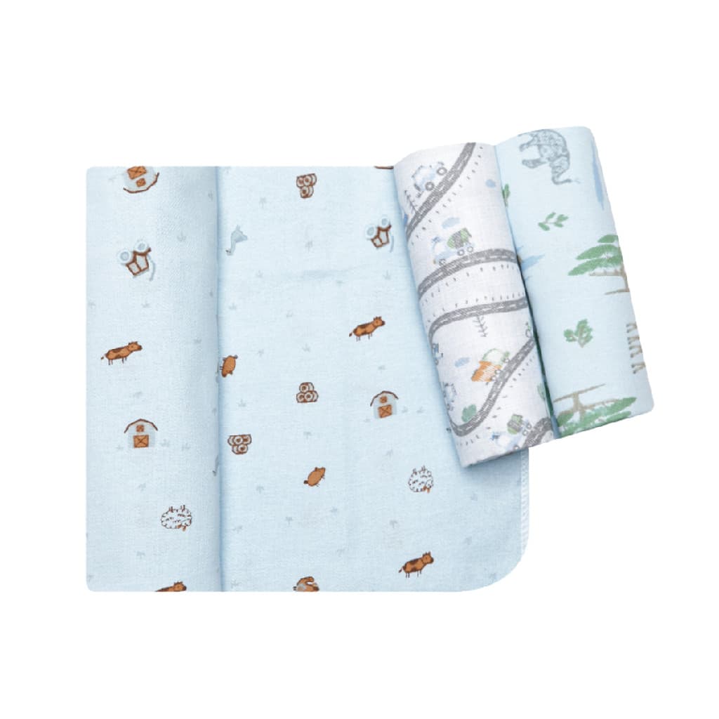 Kit 3 Und Enxoval Infantil Bebe Cueiro 100% Algodao Flanelado Macio Pele Sensivel Crianca 80x60cm