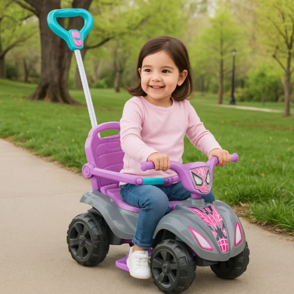 Quadriciclo Infantil Andador Aranha Brinquedo Carrinho Menina Empurrar Pedalar Equilíbrio Bebê