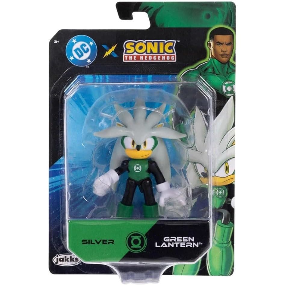 Boneco Sonic DC Silver x Lanterna Verde Figura Articulada 7cm