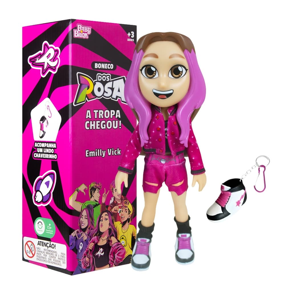 Boneca Emilly Vick Dos Rosa Youtube Infantil Articulada 25Cm
