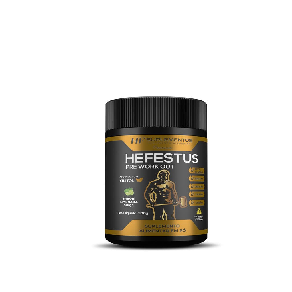 HEFESTUS PRÉ-TREINO 300G SABOR LIMONADA SUIÇA HF SUPLEMENTOS