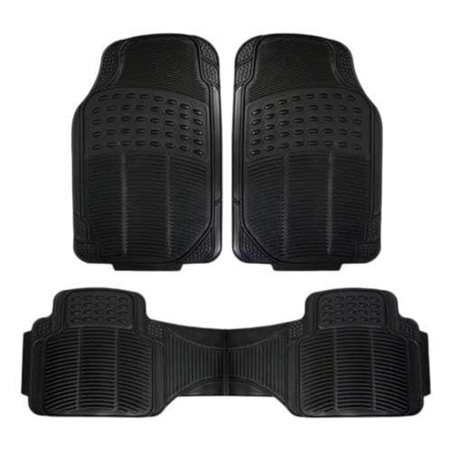 TAPETE AUTOMOTIVO UNIVERSAL KIT DE TAPETE 3 Pç TRASEIRO INTEIRIÇO BORRACHA GROSSA ANTIDERRAPANTE