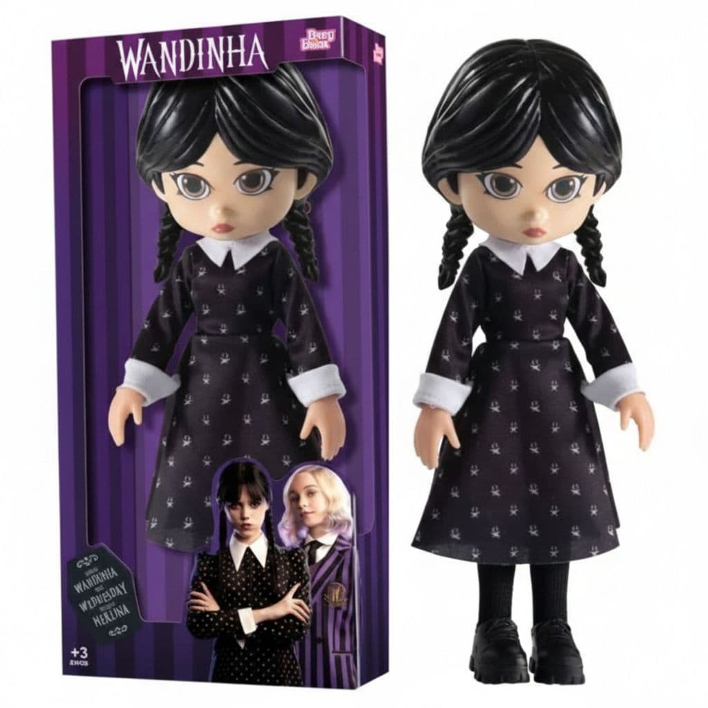 Boneca Articulada Mini Wandinha 25cm Baby Brink