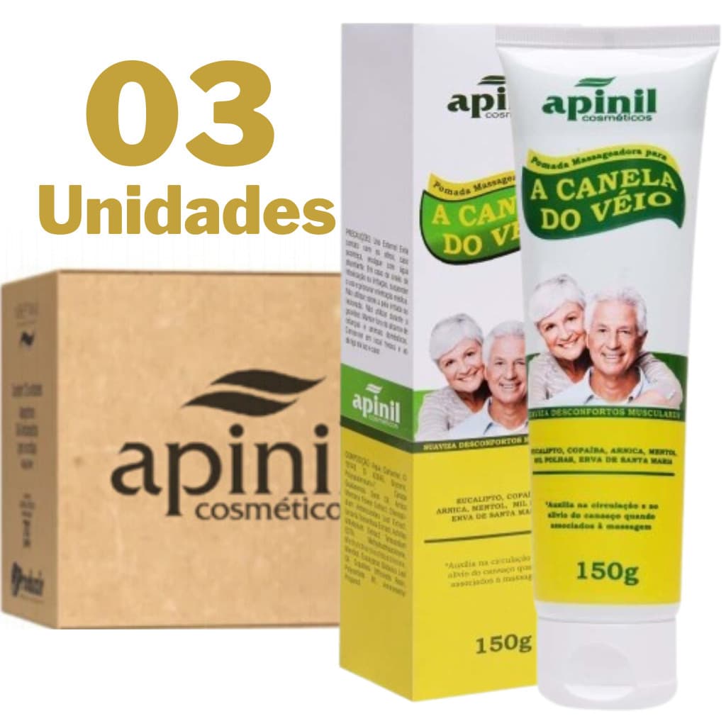 Kit 03 Canela de Velho Pomada Massageadora 150g