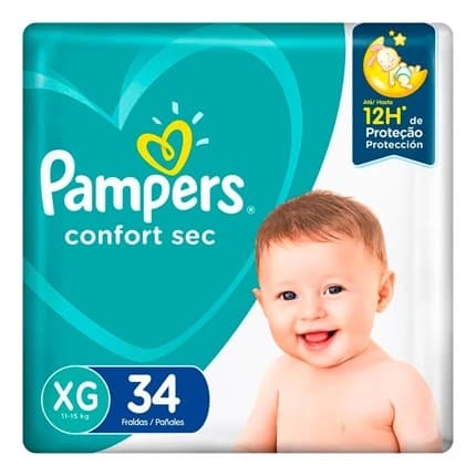 FRALDA PAMPERS CONFORT SEC MEGA XG/34un