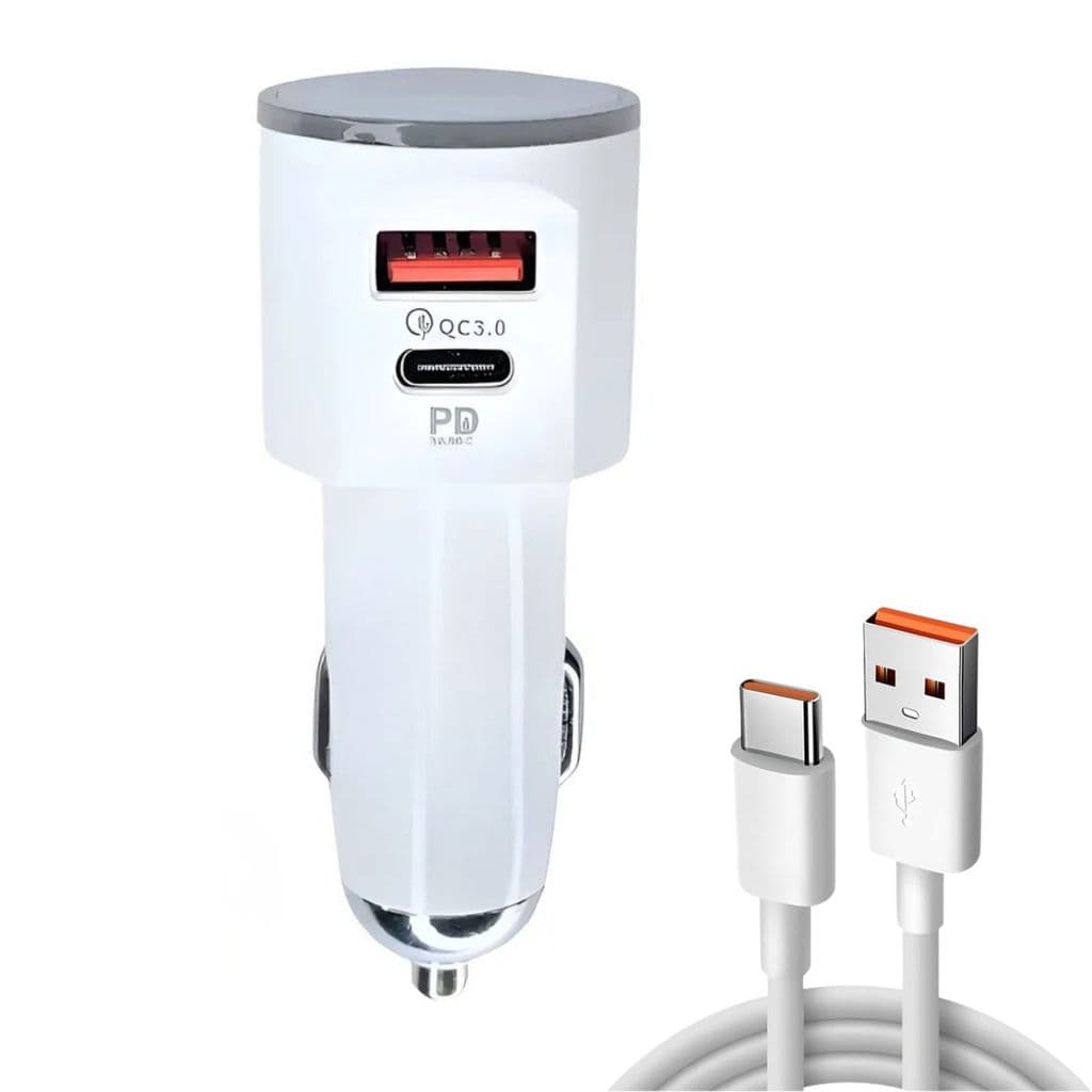 Carregador Turbo Veicular 48W Tipo USB-C Carregamento Rápido