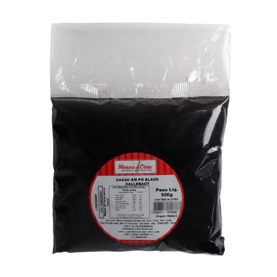 Cacau Em Pó Alcalino Black Preto Importado 500g Callebaut