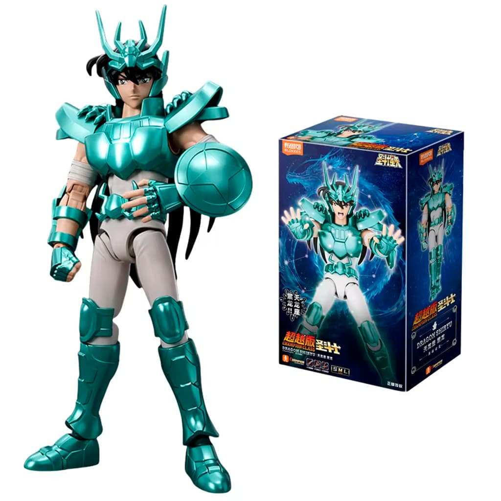 Boneco Articulado Montável Blokees Saint Seiya Champion Class Dragon Shiryu Colecionável Model Kit