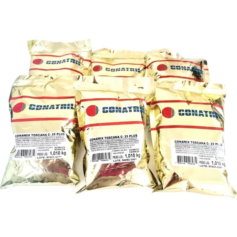 Kit 6 Tempero Completo para Linguiça Toscana C25 Plus - Condimento Conatril