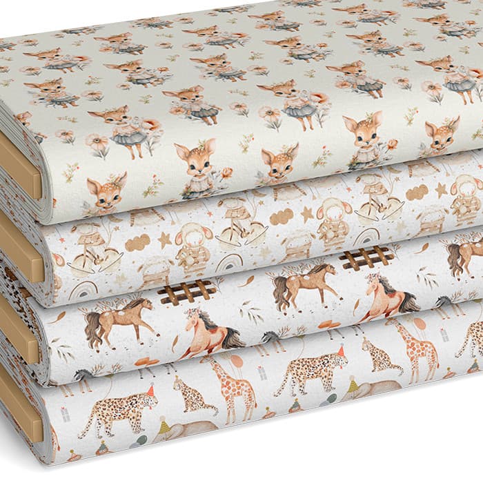 Tecido Tricoline Digital Estampas Infantil Animais Costura Patchwork