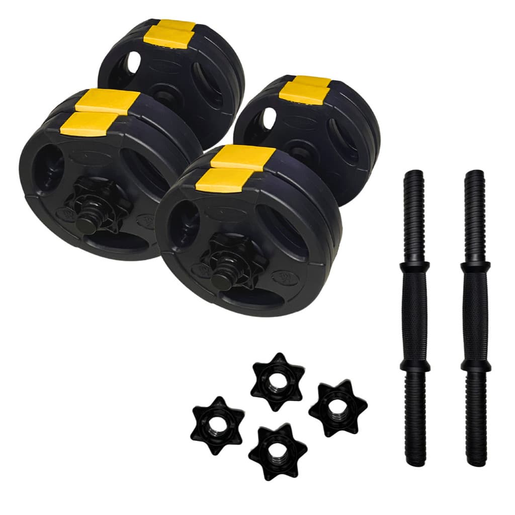 Kit Halteres Ajustáveis 10kg Musculação + Corda de Pular — Anilhas Barras Treino Funcional Academia em Casa