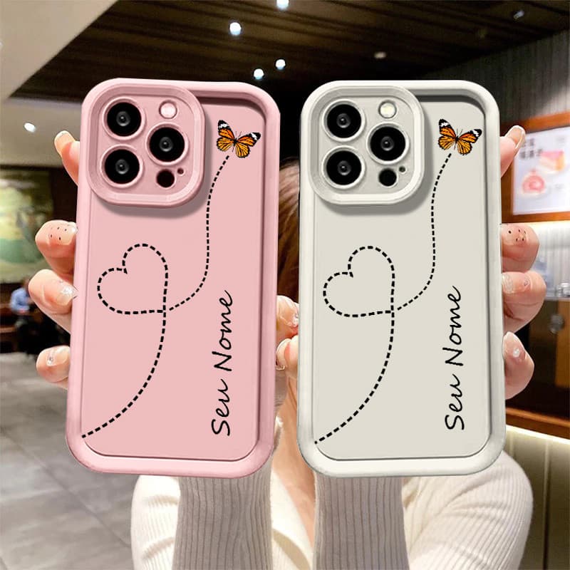 Capinha de personalizado Amor em Ponto para iPhone 11 13 x xr xs max 12 14 15 16 pro max 7 15 Plus capa anti impacto