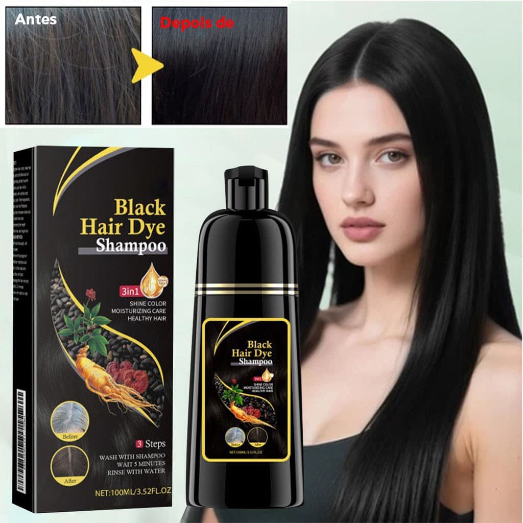 Conjunto de Shampoo dedicado para cabelos pretos, usando fórmula de ervas, com efeito hidratante e calmante, capacidade 