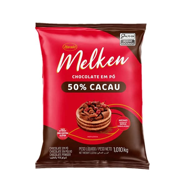 Chocolate em Pó 50% Cacau - Pacote com 1,010Kg - Melken