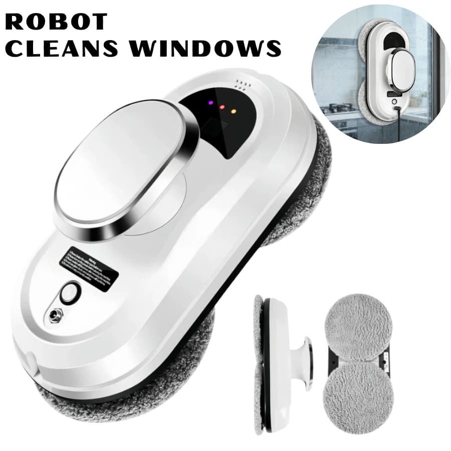 Robô Inteligente Limpador de Janelas Vidros Espelhos Bivolt Sucção Fixação Segura