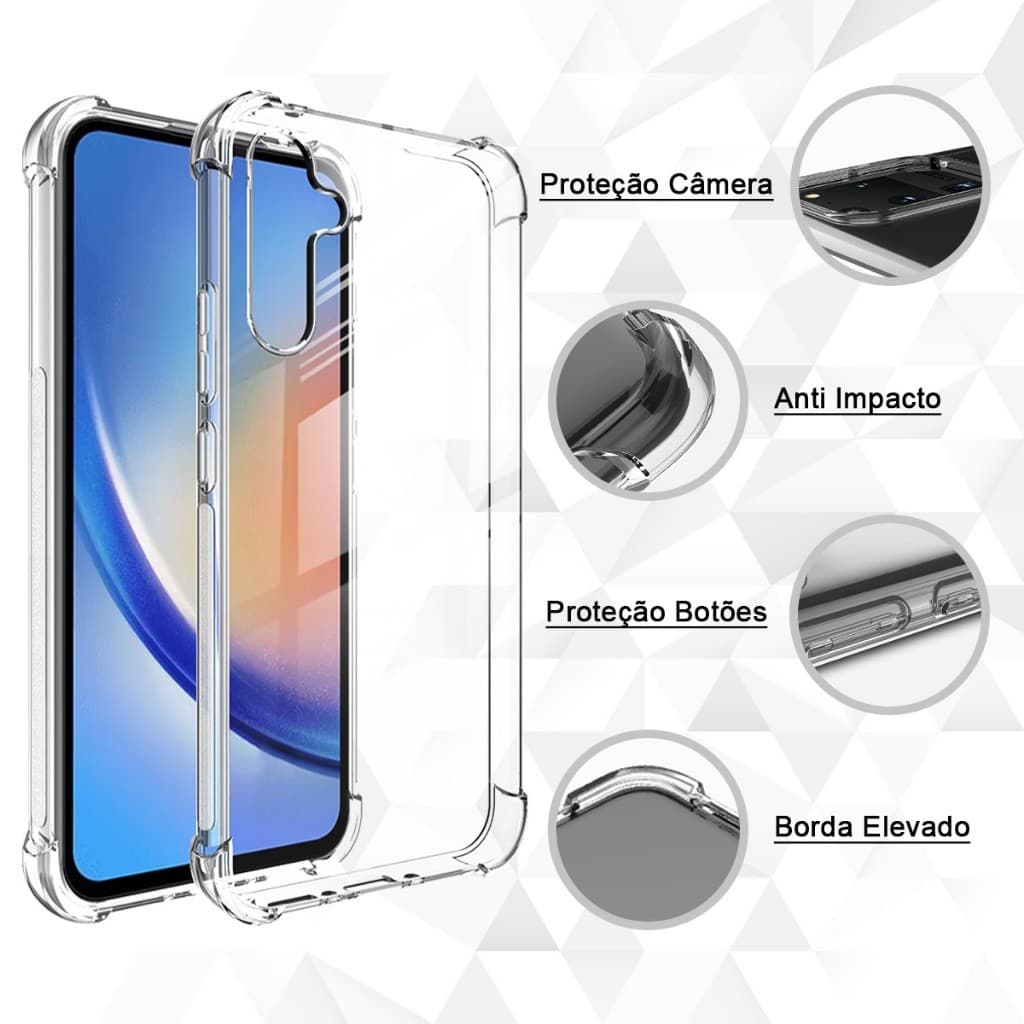 Capinha Anti Impacto Samsung Galaxy A56 A55 A54 A36 A35 A34 A26 A25 A24 A16 A15 A14 A06 A05 A05s – Proteção TotalA