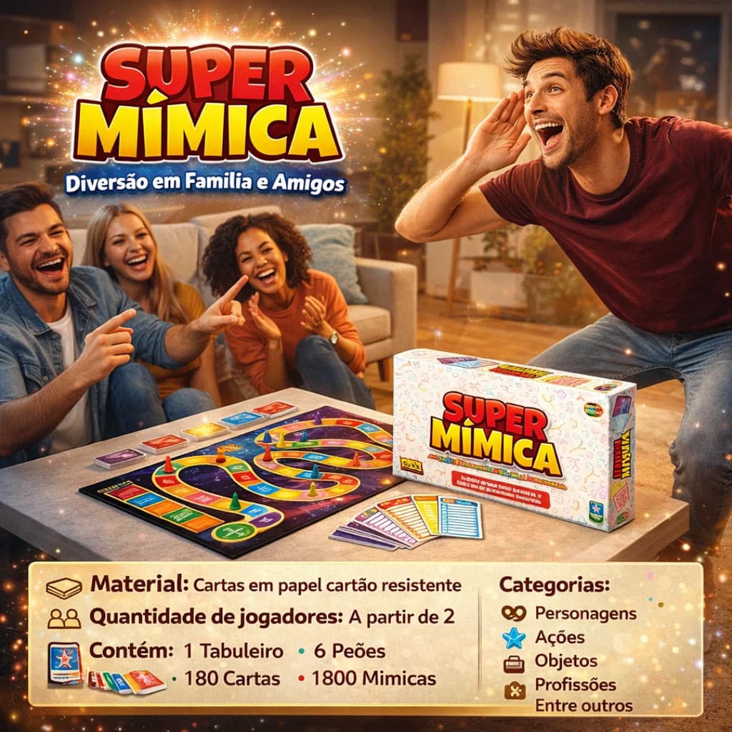 Jogo Super Mímica Diversão em Família e Amigos