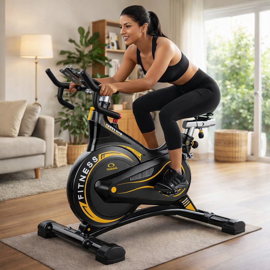 Bicicleta Ergométrica Roda 10 kg Fitness Treino em Casa Aguenta 160kg Correia Silenciosa ON-K503